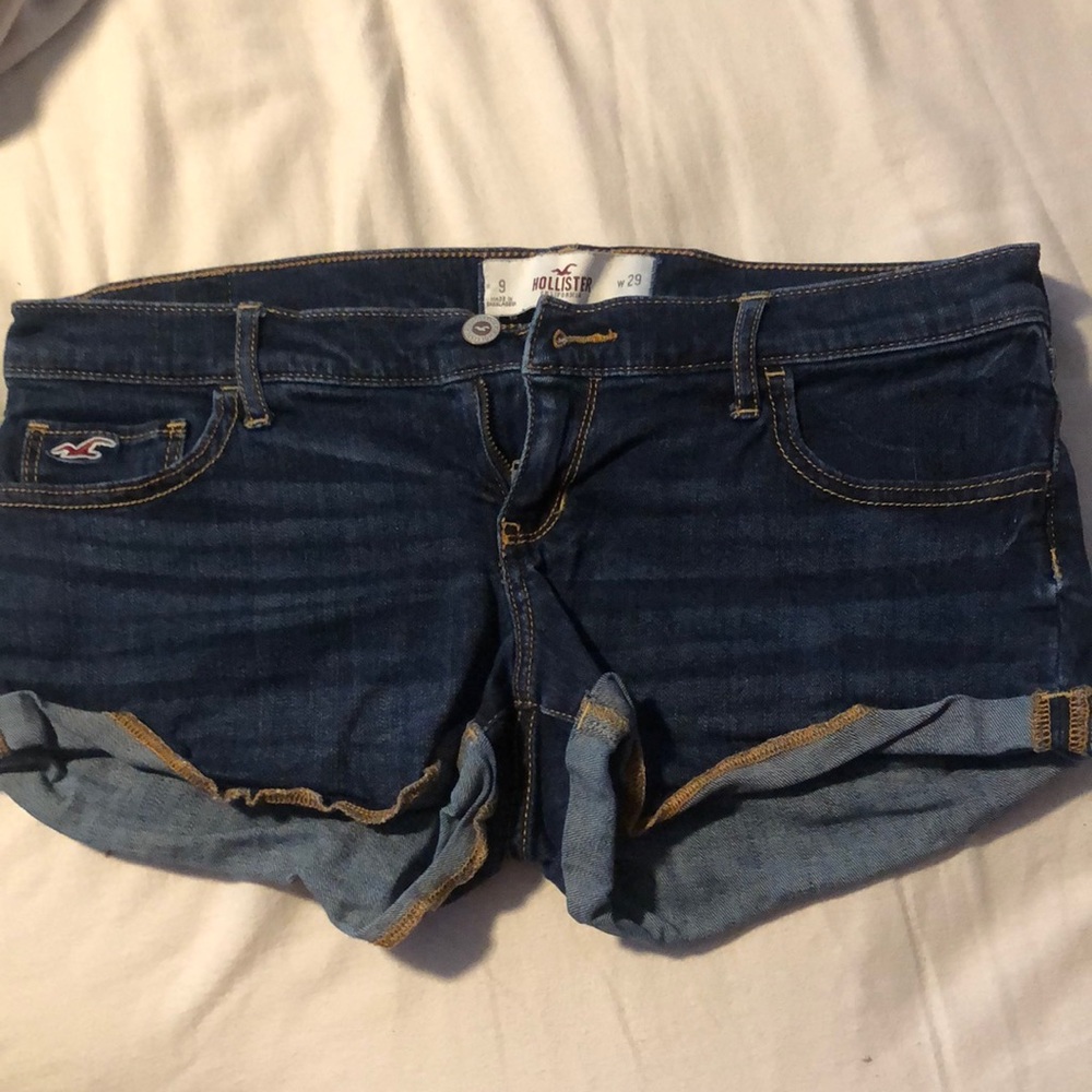 Dark wash denim Hollister shorts
